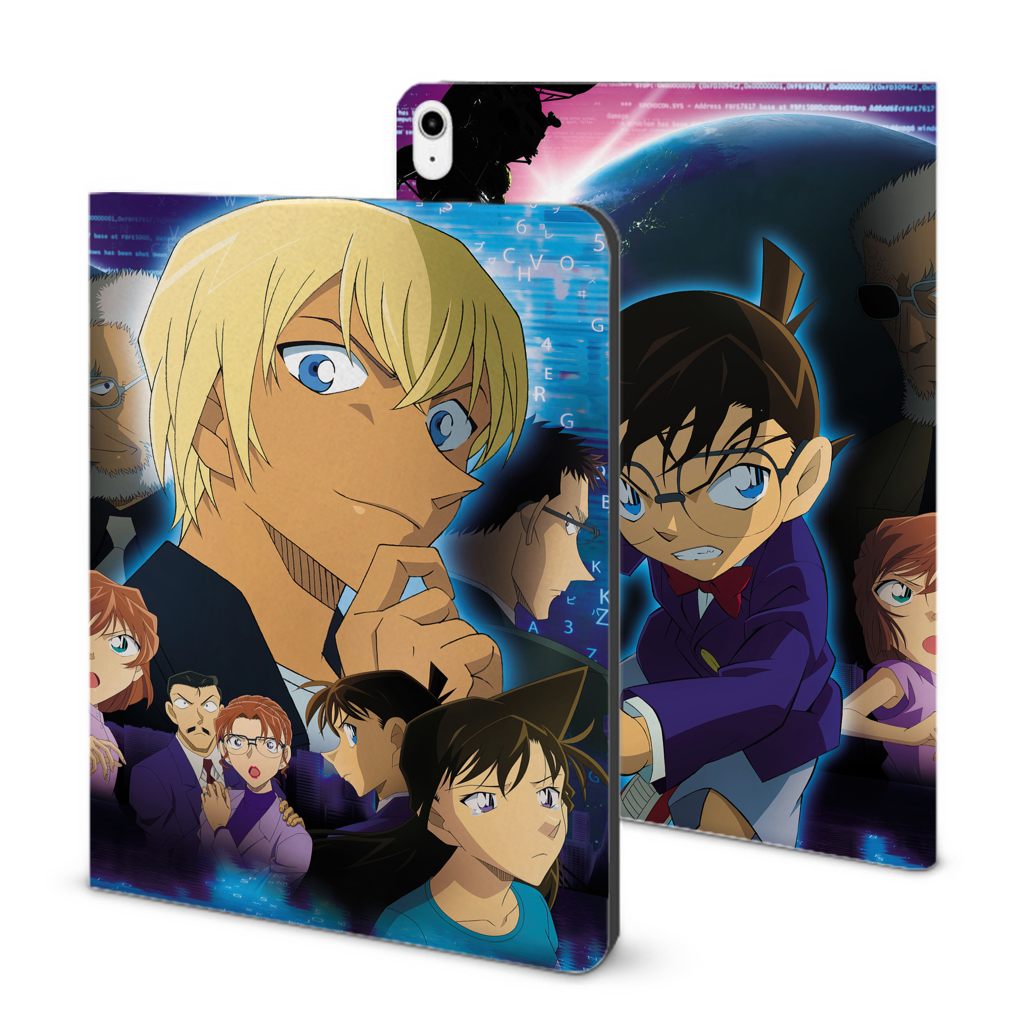 （画像用） 名探偵コナン Detective Conan IPadケース ペンホルダー付き ブックスタイルデザイン